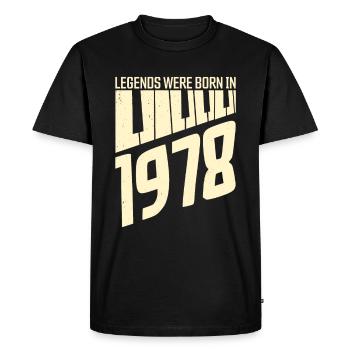 1978 Anniversaire piano piano - T-shirt Premium bio Homme - noir - Devant - Nico (187cm)