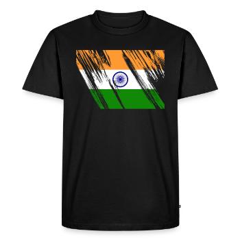 Drapeau de l’Inde - T-shirt Premium bio Homme - noir - Devant - Nico (187cm)