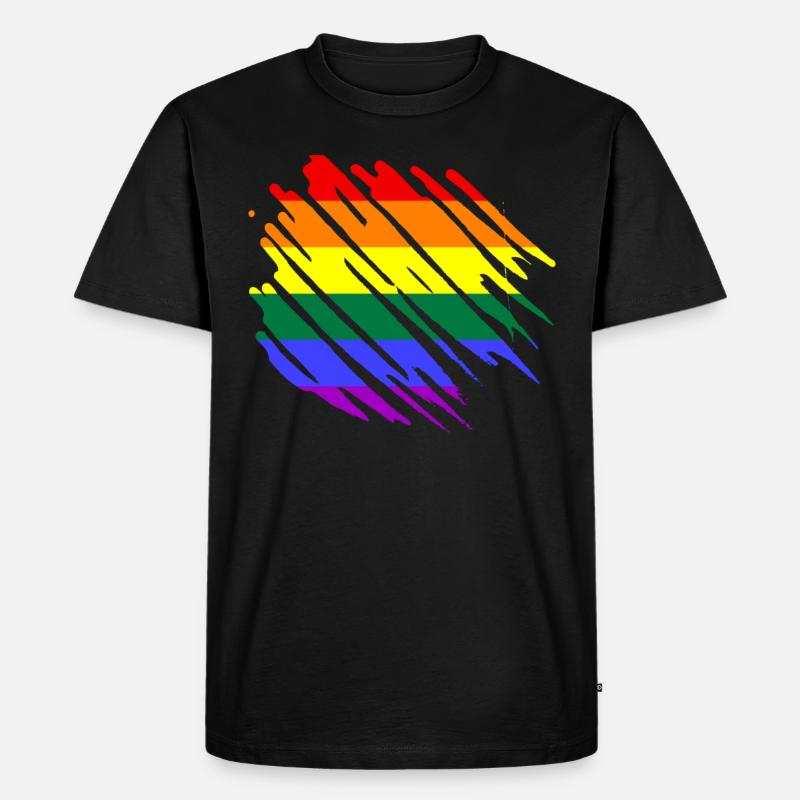 LGBT Regenbogenfahne - Männer Premium Bio T-Shirt - Schwarz