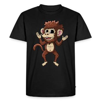 Monkey - Men's Premium Organic T-Shirt - black - Front - Nico (187cm)
