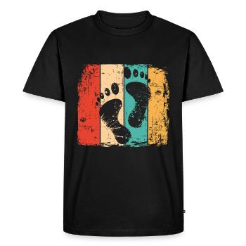 Empreinte pieds nus vintage - T-shirt Premium bio Homme - noir - Devant - Nico (187cm)