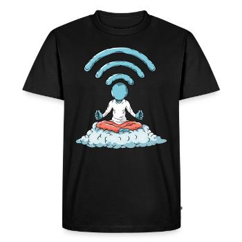 Nerd WiFi Computer - Men's Premium Organic T-Shirt - black - Front - Nico (187cm)