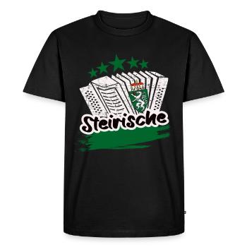 Steirische Harmonika - Männer Premium Bio T-Shirt - Schwarz - Vorne - Nico (187cm)