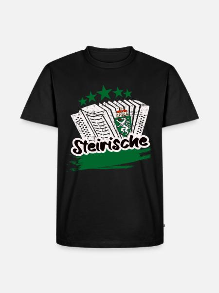 Steirische Harmonika - Männer Premium Bio T-Shirt - Schwarz