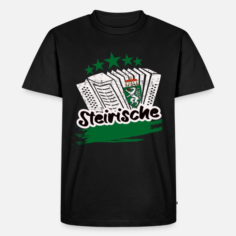 Steirische Harmonika - Männer Premium Bio T-Shirt - Schwarz