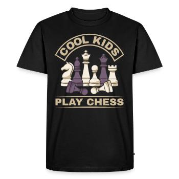 Les enfants cool jouent aux échecs - T-shirt Premium bio Homme - noir - Devant - Nico (187cm)