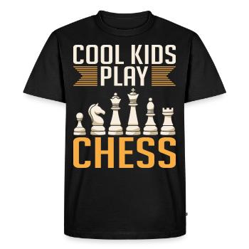 Les enfants cool jouent aux échecs - T-shirt Premium bio Homme - noir - Devant - Nico (187cm)