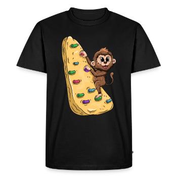 Escalade monkey Bouldering - T-shirt Premium bio Homme - noir - Devant - Nico (187cm)