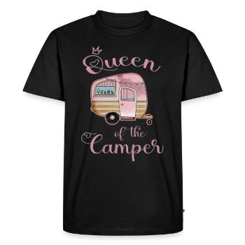 Reine du Camping-car - Caravane Femme - T-shirt Premium bio Homme - noir - Devant - Nico (187cm)