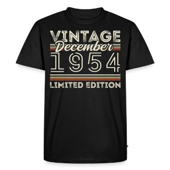 Vintage Décembre 1954 - 71e Anniversaire Décember - T-shirt Premium bio Homme - noir - Devant - Nico (187cm)