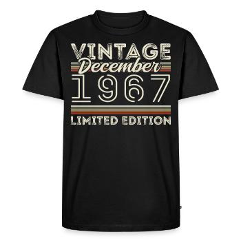 Vintage December 1967 - 58th Anniversary December - Men's Premium Organic T-Shirt - black - Front - Nico (187cm)