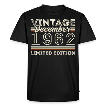 Vintage Décembre 1962 - 63e Anniversaire Décember - T-shirt Premium bio Homme - noir - Devant - Nico (187cm)