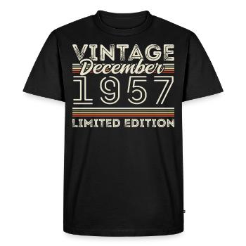 Vintage Décembre 1957 - 68e Anniversaire Décember - T-shirt Premium bio Homme - noir - Devant - Nico (187cm)