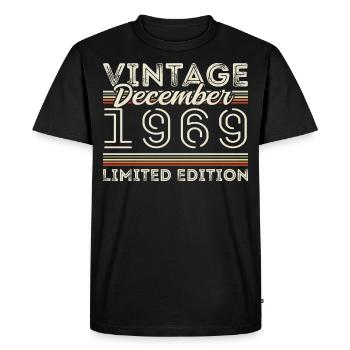 Vintage Décembre 1969 - 56e Anniversaire Décember - T-shirt Premium bio Homme - noir - Devant - Nico (187cm)