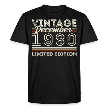 Vintage Décembre 1980 - 45e Anniversaire Décember - T-shirt Premium bio Homme - noir - Devant - Nico (187cm)