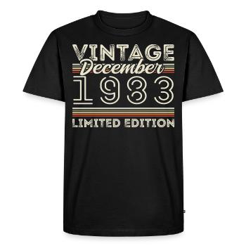 Vintage Décembre 1983 - 42e Anniversaire Décember - T-shirt Premium bio Homme - noir - Devant - Nico (187cm)