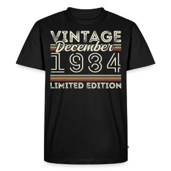 Vintage Décembre 1984 - 41e Anniversaire Décember - T-shirt Premium bio Homme - noir - Devant - Nico (187cm)