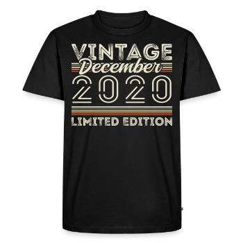 Vintage December 2020 - 5th Anniversary December - Men's Premium Organic T-Shirt - black - Front - Nico (187cm)