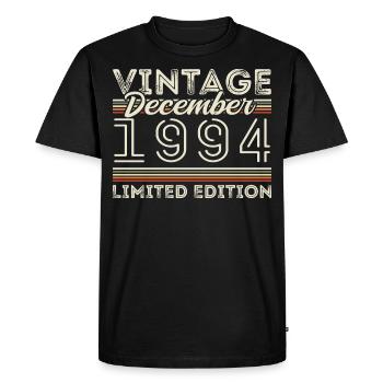 Vintage December 1994 - 31st Anniversary December - Men's Premium Organic T-Shirt - black - Front - Nico (187cm)