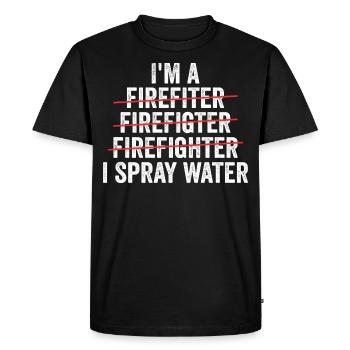 i'm a firefighter - T-shirt Premium bio Homme - noir - Devant - Nico (187cm)