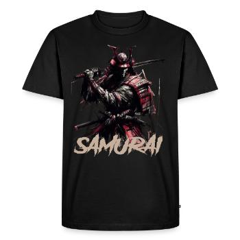 Samouraï - T-shirt Premium bio Homme - noir - Devant - Nico (187cm)