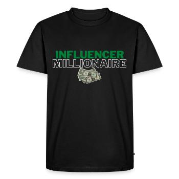 Influencer Millionaire - Men's Premium Organic T-Shirt - black - Front - Nico (187cm)