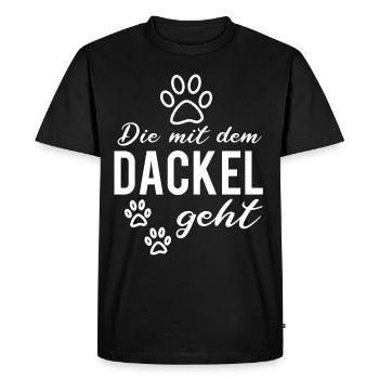 Teckel teckel blaireau chien chien cadeau - T-shirt Premium bio Homme - noir - Devant - Nico (187cm)