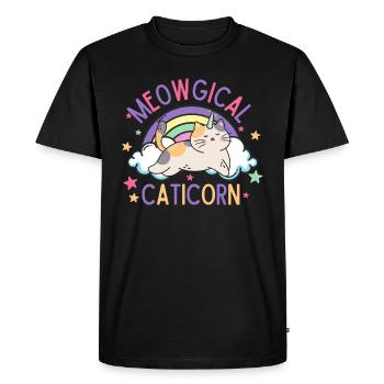 Meowgical Caticorn - Men's Premium Organic T-Shirt - black - Front - Nico (187cm)