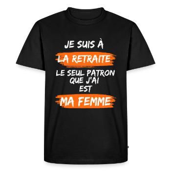 le seul patron que j ai est ma femme - Men's Premium Organic T-Shirt - black - Front - Nico (187cm)
