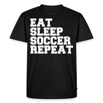 Eat Sleep Soccer Repeat Cool Sport Player Soccer - Men's Premium Organic T-Shirt - black - Front - Nico (187cm)