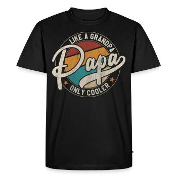 Papa like a grandpa only cooler - T-shirt Premium bio Homme - noir - Devant - Nico (187cm)