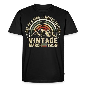 Born in March 1959 - Born in march 1959 - Men's Premium Organic T-Shirt - black - Front - Nico (187cm)