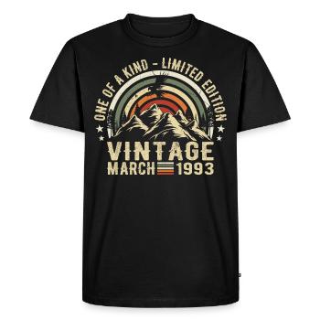 Born in March 1993 - Born in March 1993 - Men's Premium Organic T-Shirt - black - Front - Nico (187cm)