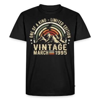 Born in March 1995 - Born in march 1995 - Men's Premium Organic T-Shirt - black - Front - Nico (187cm)