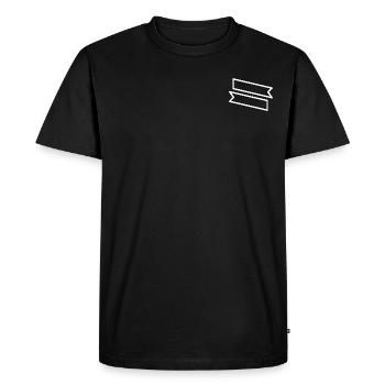Bannière double - T-shirt Premium bio Homme - noir - Devant - Nico (187cm)