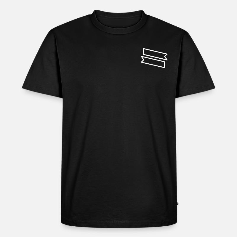 Banner doppelt - Männer Premium Bio T-Shirt - Schwarz