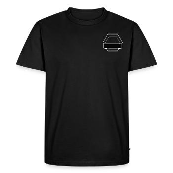 Hexagon Logo - Men's Premium Organic T-Shirt - black - Front - Nico (187cm)
