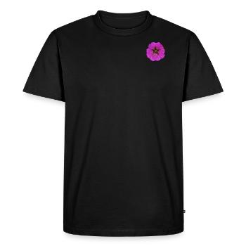 Fleur mauve - T-shirt Premium bio Homme - noir - Devant - Nico (187cm)