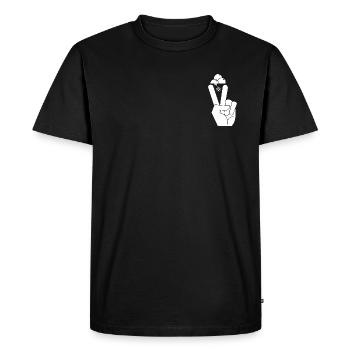 Ice Cream Peace Sign - Chemise de crème glacée amusante - T-shirt Premium bio Homme - noir - Devant - Nico (187cm)