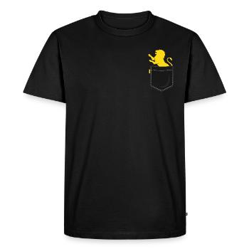 Lion jaune dans la poche poitrine de football de Braunschweig - T-shirt Premium bio Homme - noir - Devant - Nico (187cm)