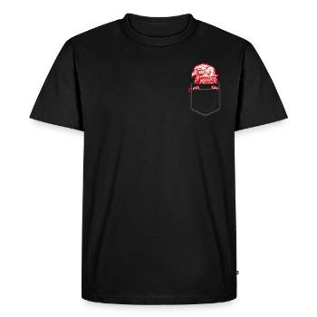 Tête d'aigle dans les griffes de poche de poitrine Adler Frankfurt - T-shirt Premium bio Homme - noir - Devant - Nico (187cm)