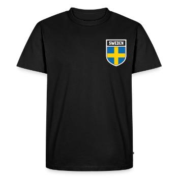 Suède - drapeau national en armoiries Sweden - T-shirt Premium bio Homme - noir - Devant - Nico (187cm)