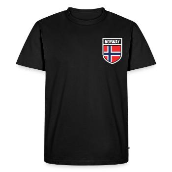 Norvège - Drapeau national dans les armoiries - T-shirt Premium bio Homme - noir - Devant - Nico (187cm)