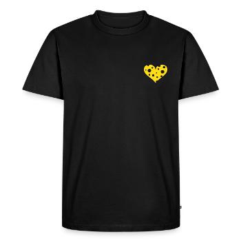 Coeur de fromage - Coeur de fromage - Logo de poitrine - T-shirt Premium bio Homme - noir - Devant - Nico (187cm)