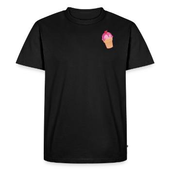 Cute Cherry Ice Sorbet with Cone and Fruit - Men's Premium Organic T-Shirt - black - Front - Nico (187cm)