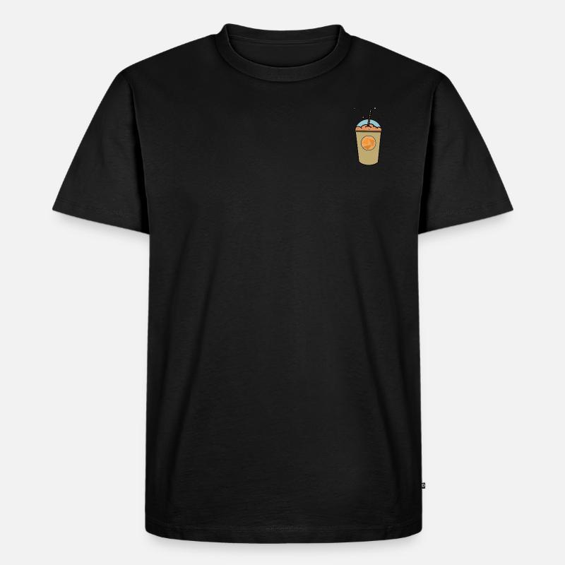 Oranger_Becher - Männer Premium Bio T-Shirt - Schwarz