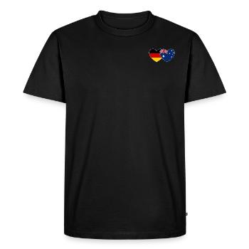 Germany Australia Flag Heart - Men's Premium Organic T-Shirt - black - Front - Nico (187cm)