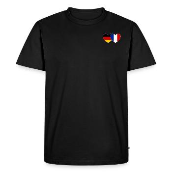 Allemagne France Drapeau Cœur - T-shirt Premium bio Homme - noir - Devant - Nico (187cm)