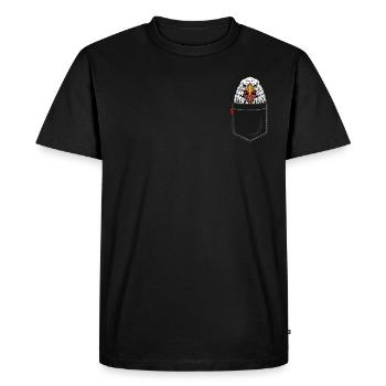 Eagle in breast pocket Frankfurt soccer gift - Men's Premium Organic T-Shirt - black - Front - Nico (187cm)