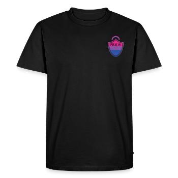 T-shirt bisexuel - Bisexuel - Bi - LGBT - marque - T-shirt Premium bio Homme - noir - Devant - Nico (187cm)